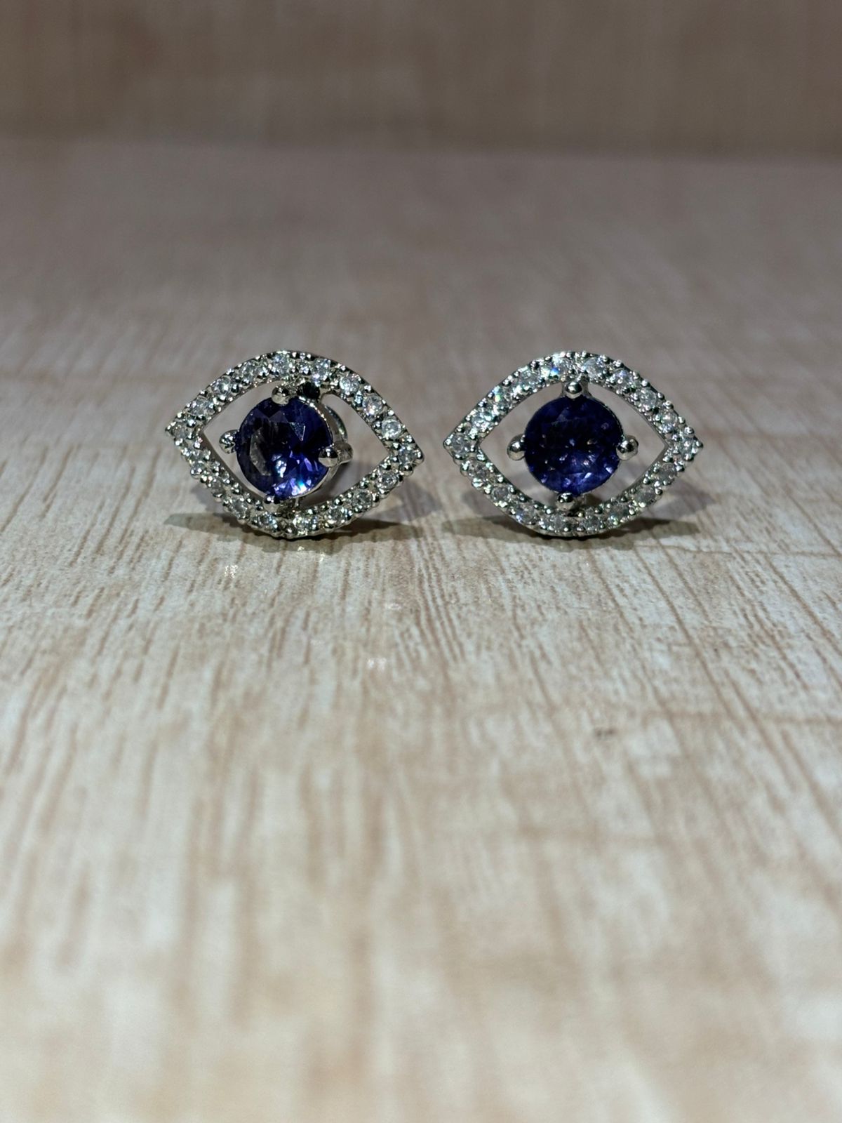 Classy American diamond eye shape casual studs