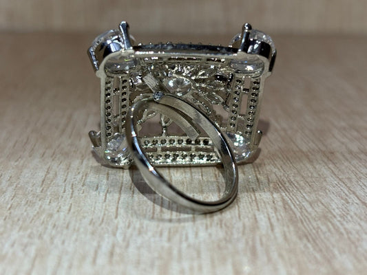 American diamond square shape ring