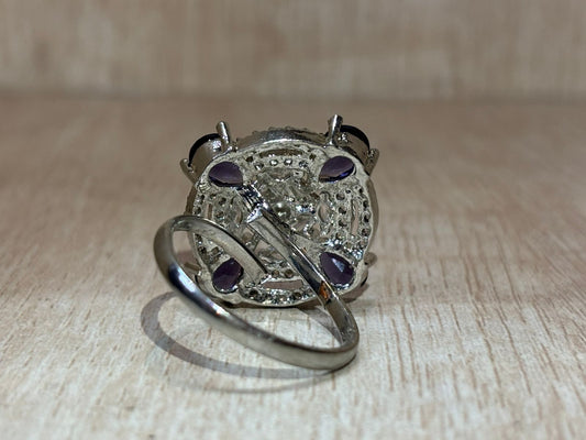 American diamond silver ring