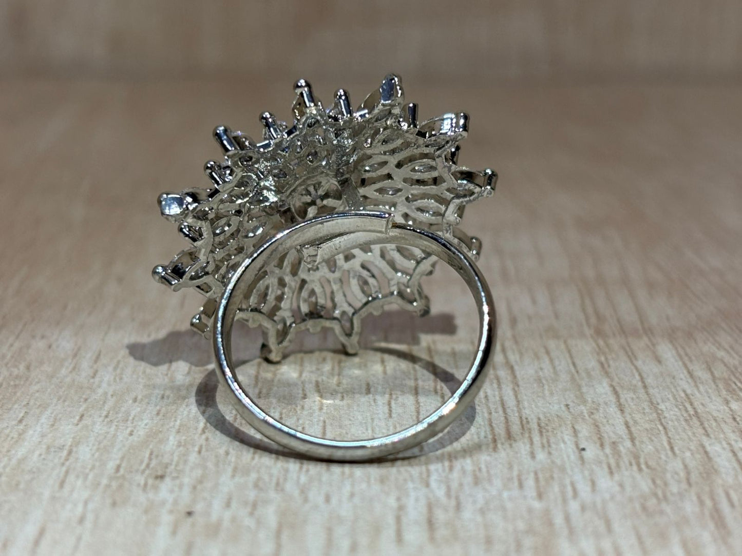 American diamond silver ring