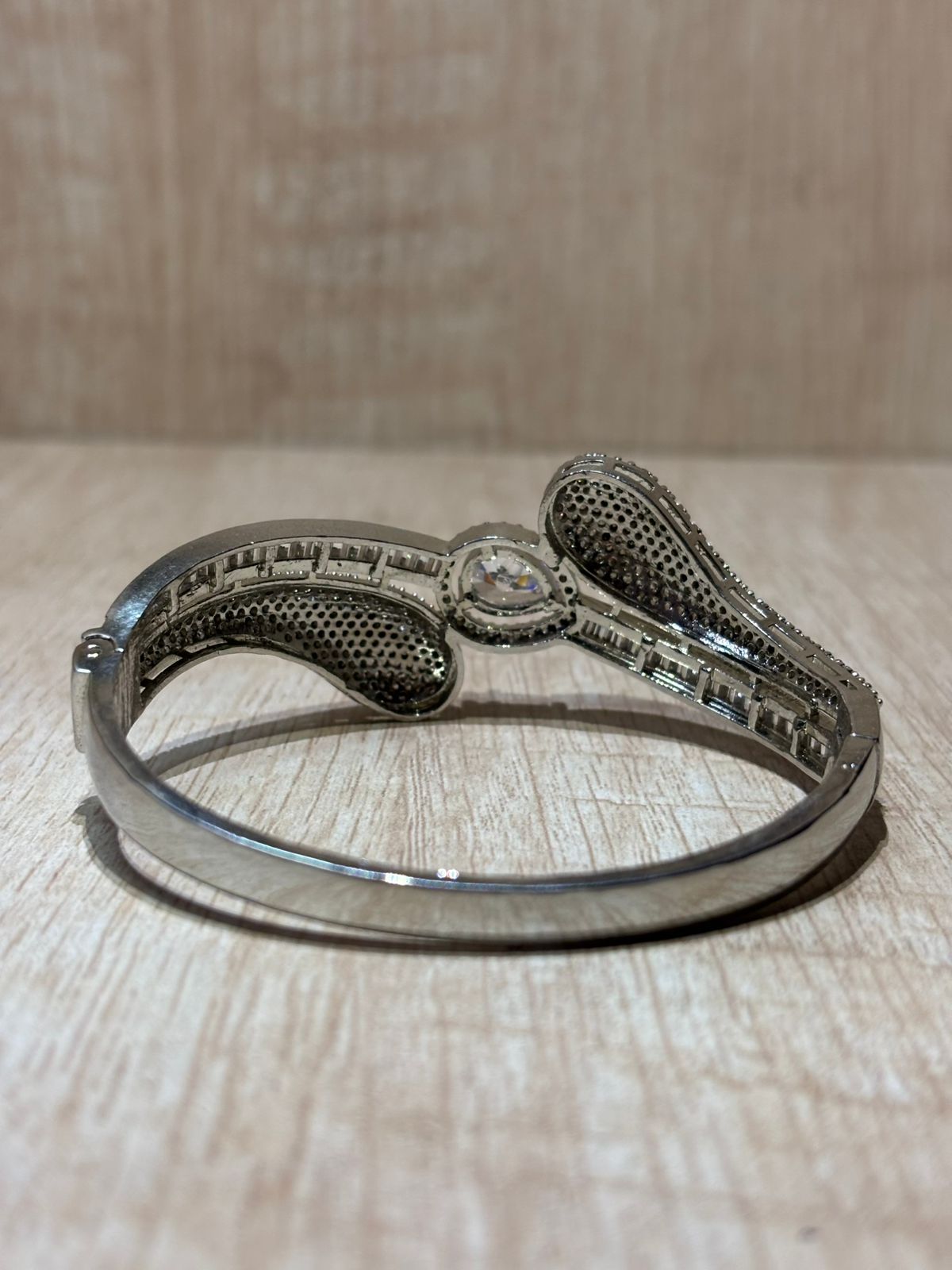 Stylish American diamond silver plated bracelet