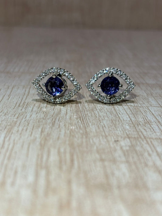 Classy American diamond eye shape casual studs