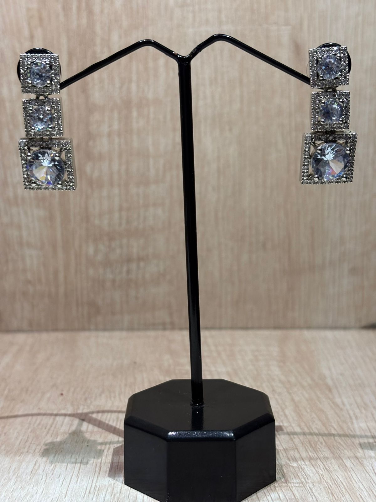 Elegant American diamond silver plated casual earings