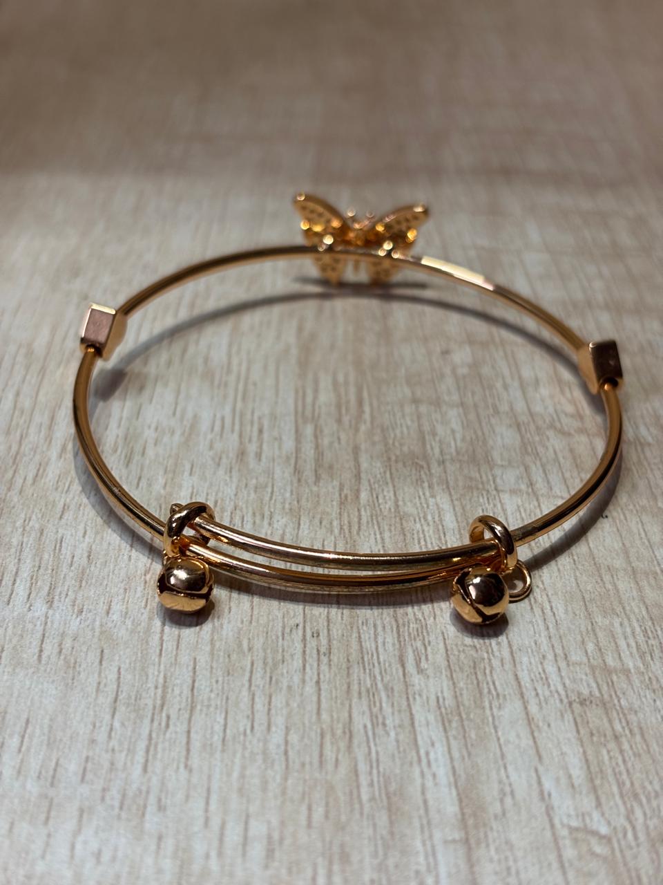 Anti tarnish rose gold plated stainless steel adjustable butterfly bracelet