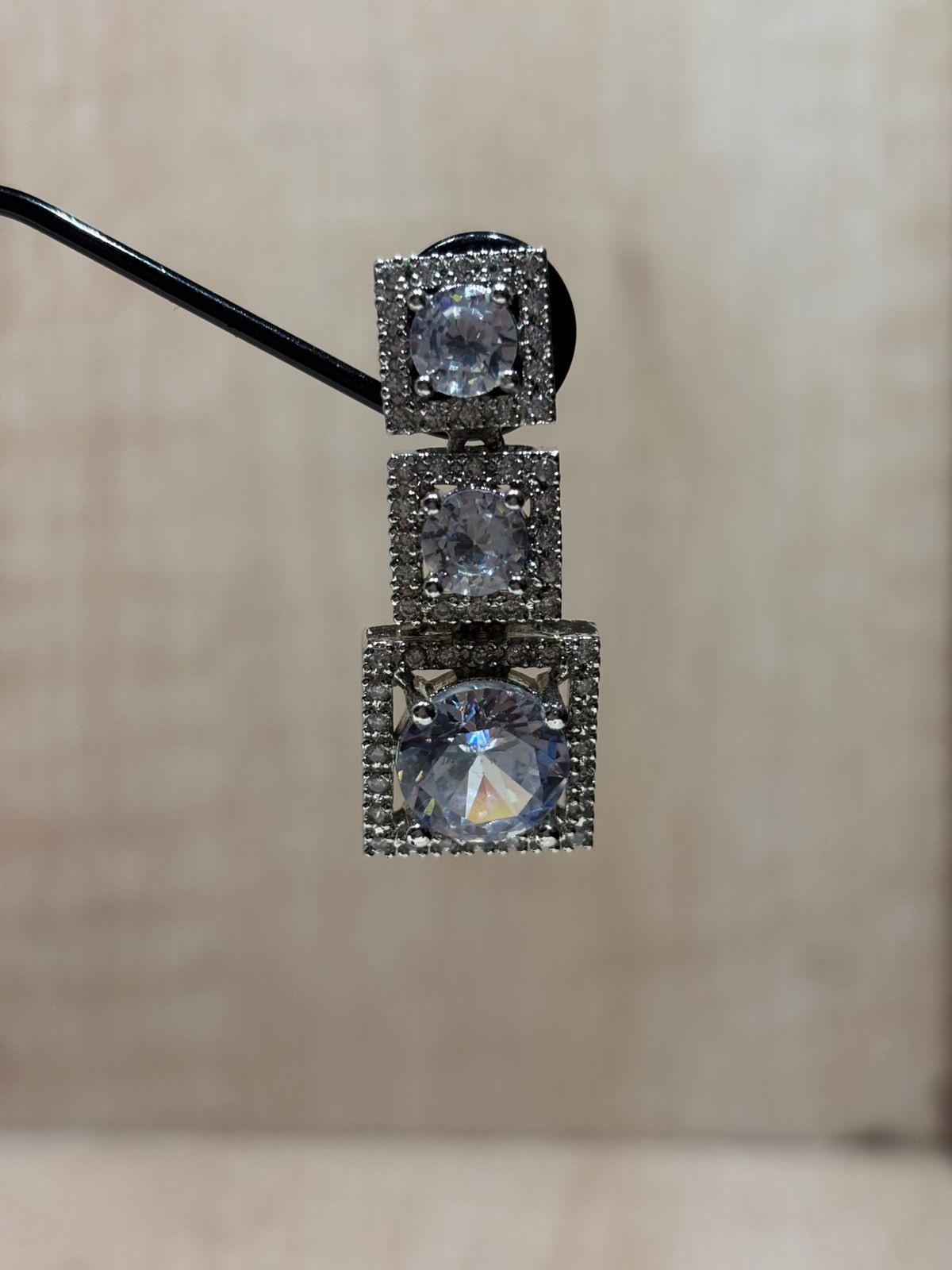 Elegant American diamond silver plated casual earings