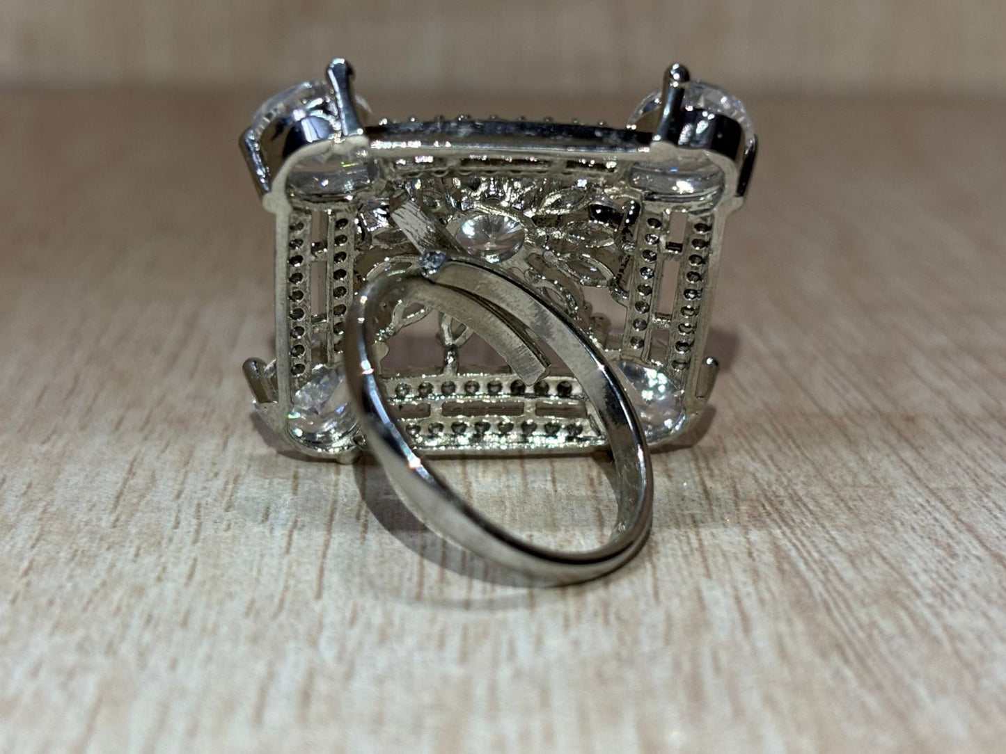 American diamond square shape ring