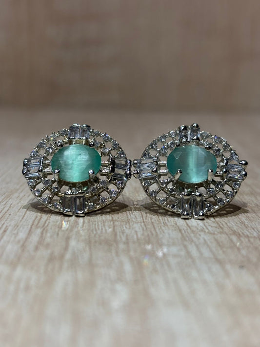 Classic American diamond stone studs with mattal