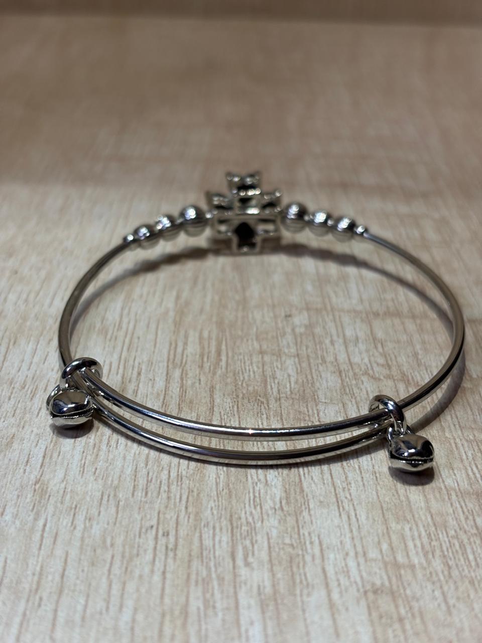 Casually Anti tarnish silver plated flower heart shape adjustable bracelet