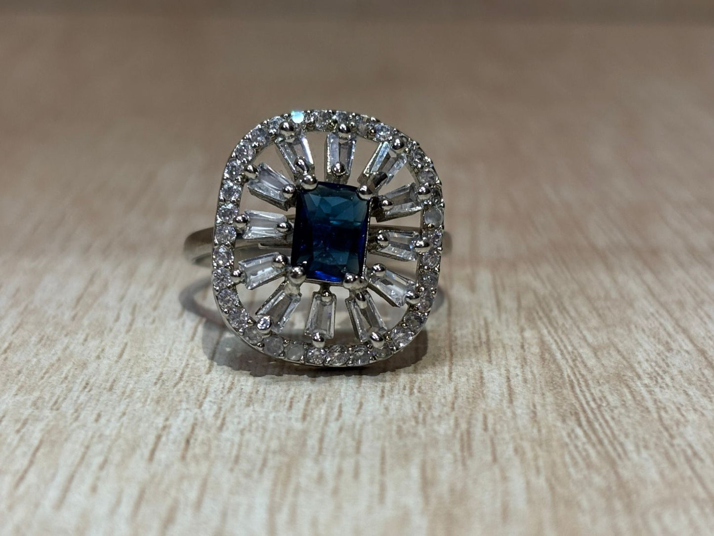 American diamond silver ring